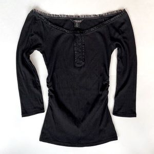 Guess Black Elegant 3/4 Sleeve Top